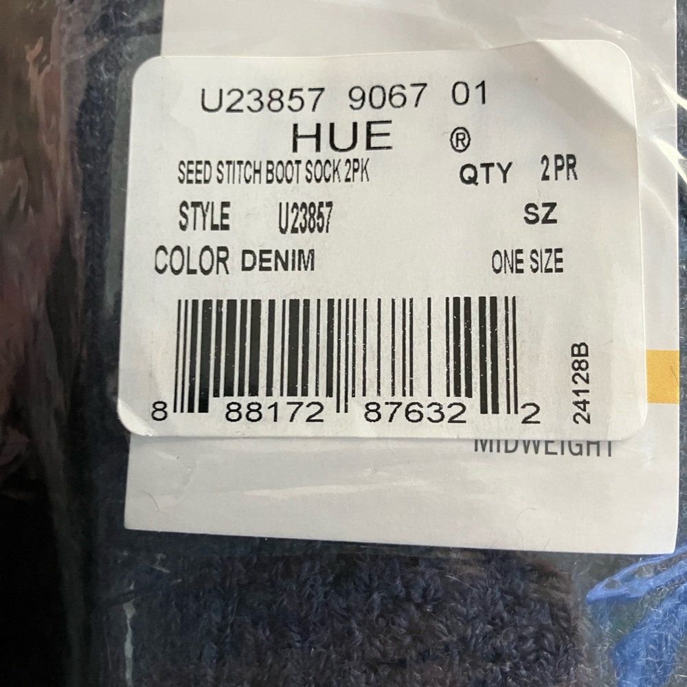 HUE 2 pack boot socks NWT